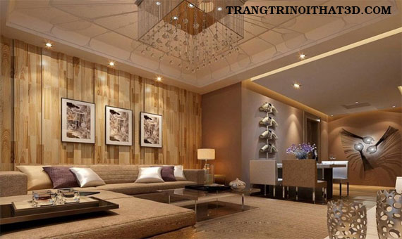 Xop dan tuong 3d van go trang tri phong khach